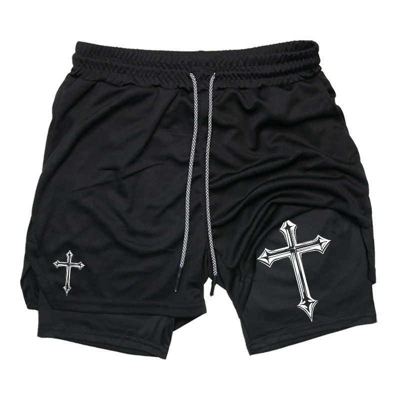 Cross Print 2-in-1 Workout Run - Crossfit Gym Gear ulasan dan harga
