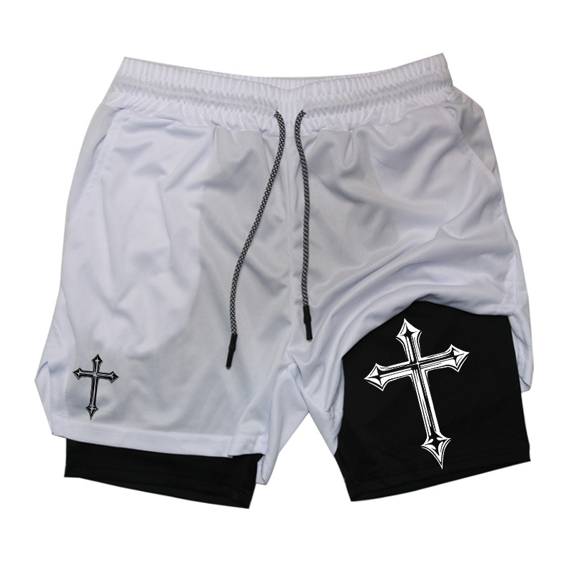 Cross Print 2-in-1 Workout Run - Crossfit Gym Gear ulasan dan harga