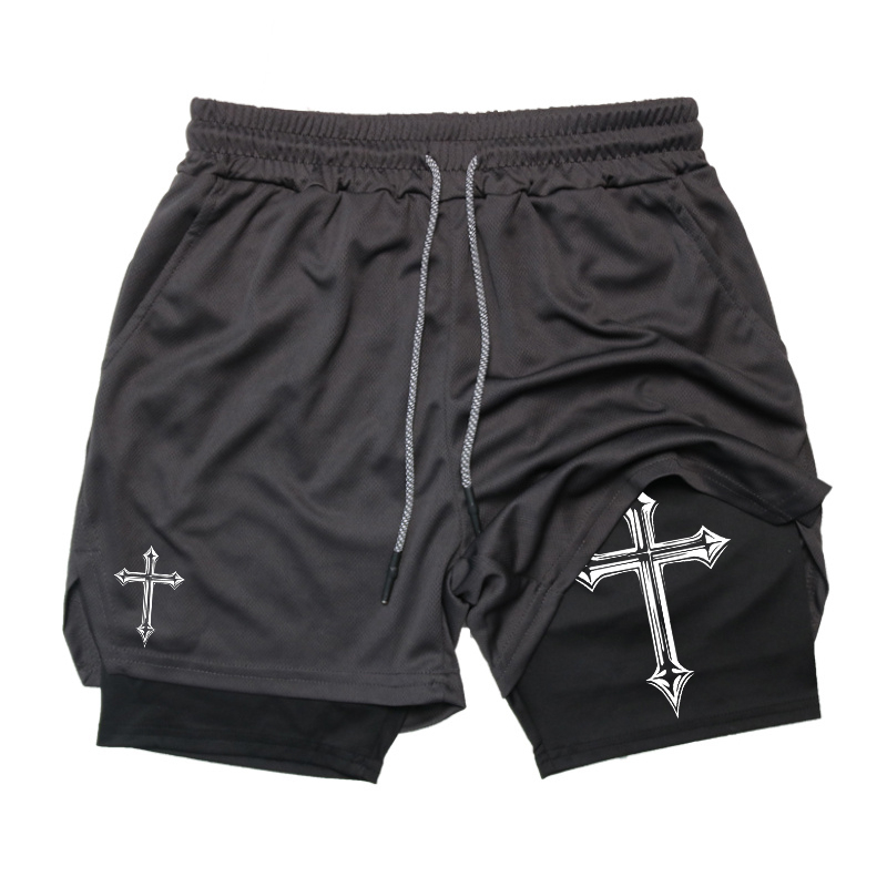 Cross Print 2-in-1 Workout Run - Crossfit Gym Gear ulasan dan harga