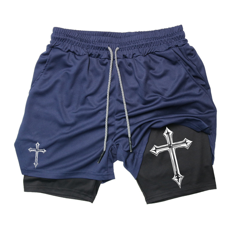 Cross Print 2-in-1 Workout Run - Crossfit Gym Gear ulasan dan harga