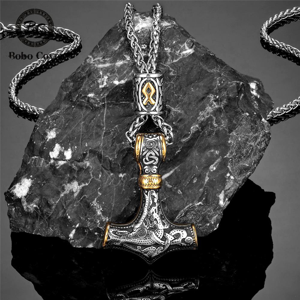 Gold Plated Norse Runes Beads  - Battle Rope Anchor ulasan dan harga