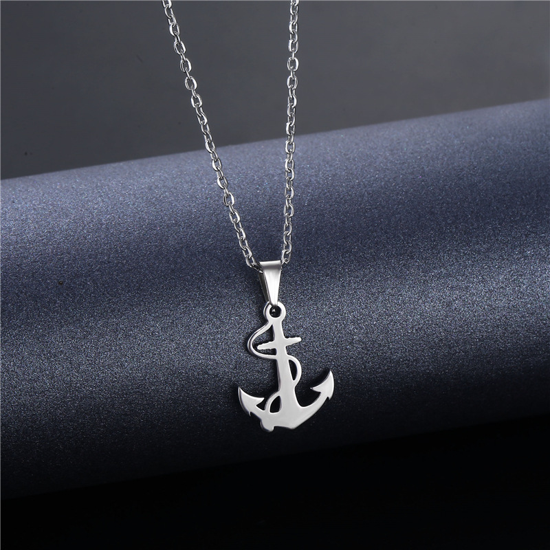 Silver Anchor Pendant Necklace - Battle Rope Anchor ulasan dan harga